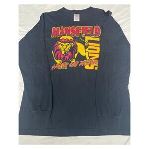 Mansfield Lions Long Sleeve Graphic Shirt Fruit of the Loom Size M Black